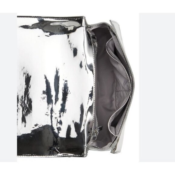 INC International Concepts Ajae metallic crossbody shoulder bag SILVER Defective - Picture 11 of 11